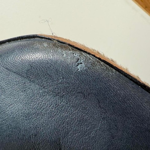 Vince Camuto Dark Blue Leather Booties with Zipper - Picture 3 of 7